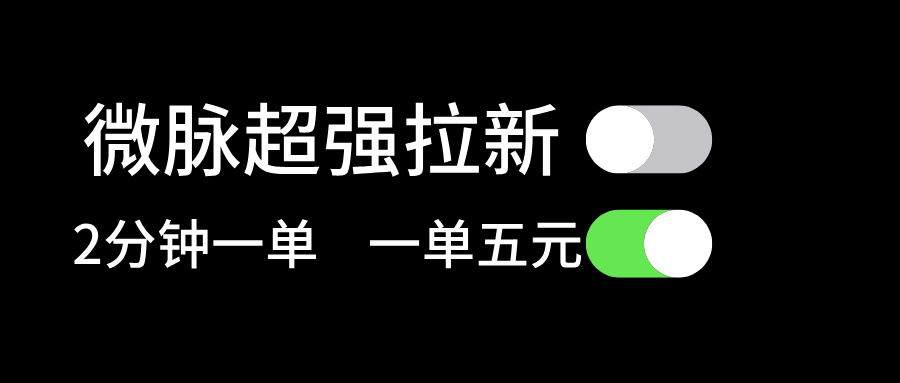 （11580期）微脉超强拉新， 两分钟1单， 一单利润5块，适合小白-木子聊项目