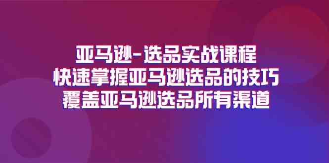 亚马逊选品实战课程，快速掌握亚马逊选品的技巧，覆盖亚马逊选品所有渠道-木子聊项目