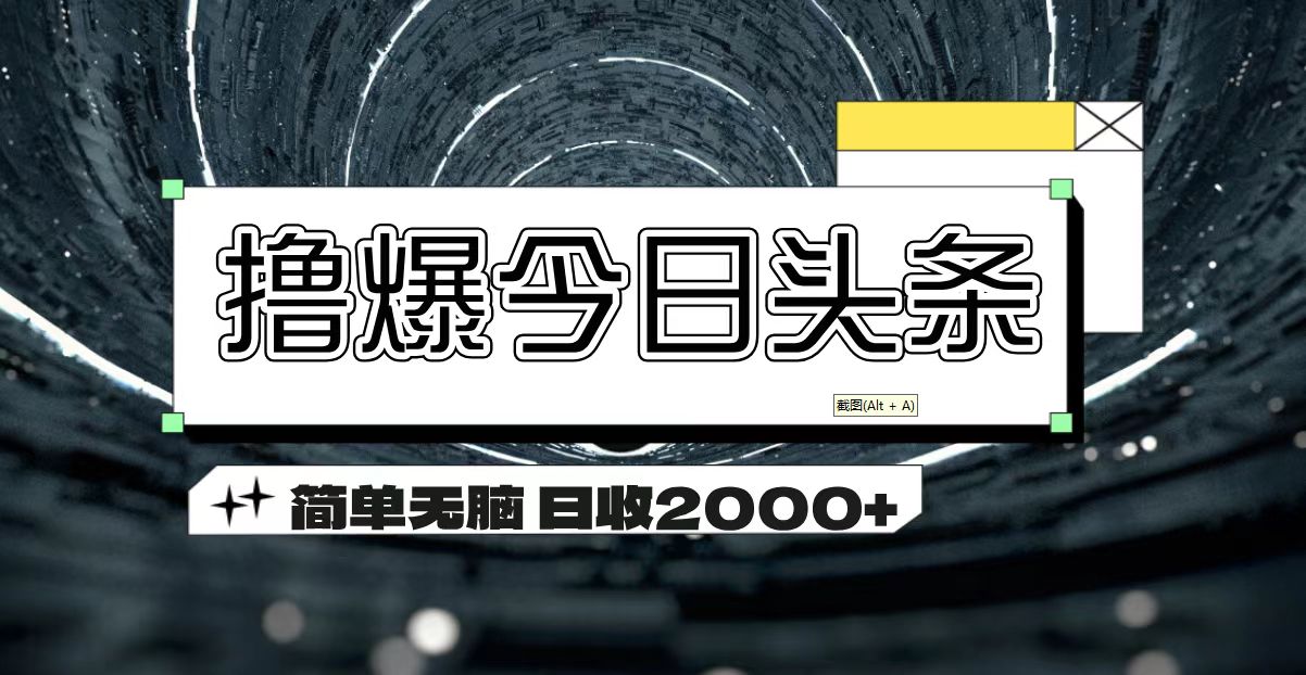 (11665期)撸爆今日头条 简单无脑操作 日收2000+-木子聊项目