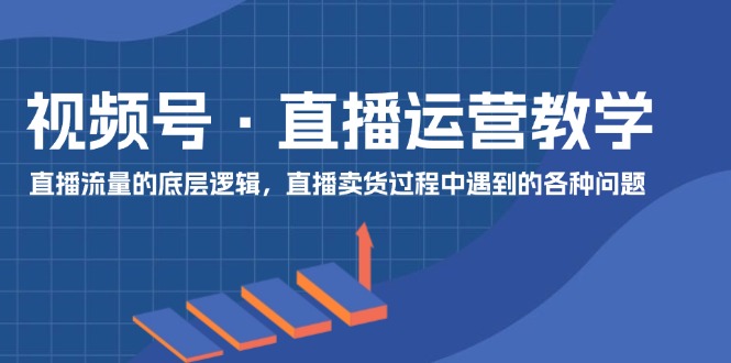 (11687期)视频号 直播运营教学:直播流量的底层逻辑,直播卖货过程中遇到的各种问题-木子聊项目