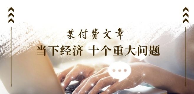某付费文章《当下经济 十个重大问题》覆盖了大家关心的全部经济类话题-木子聊项目