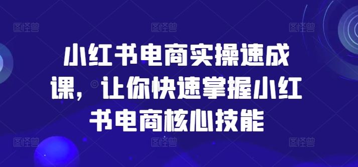小红书电商实操速成课,让你快速掌握小红书电商核心技能-木子聊项目