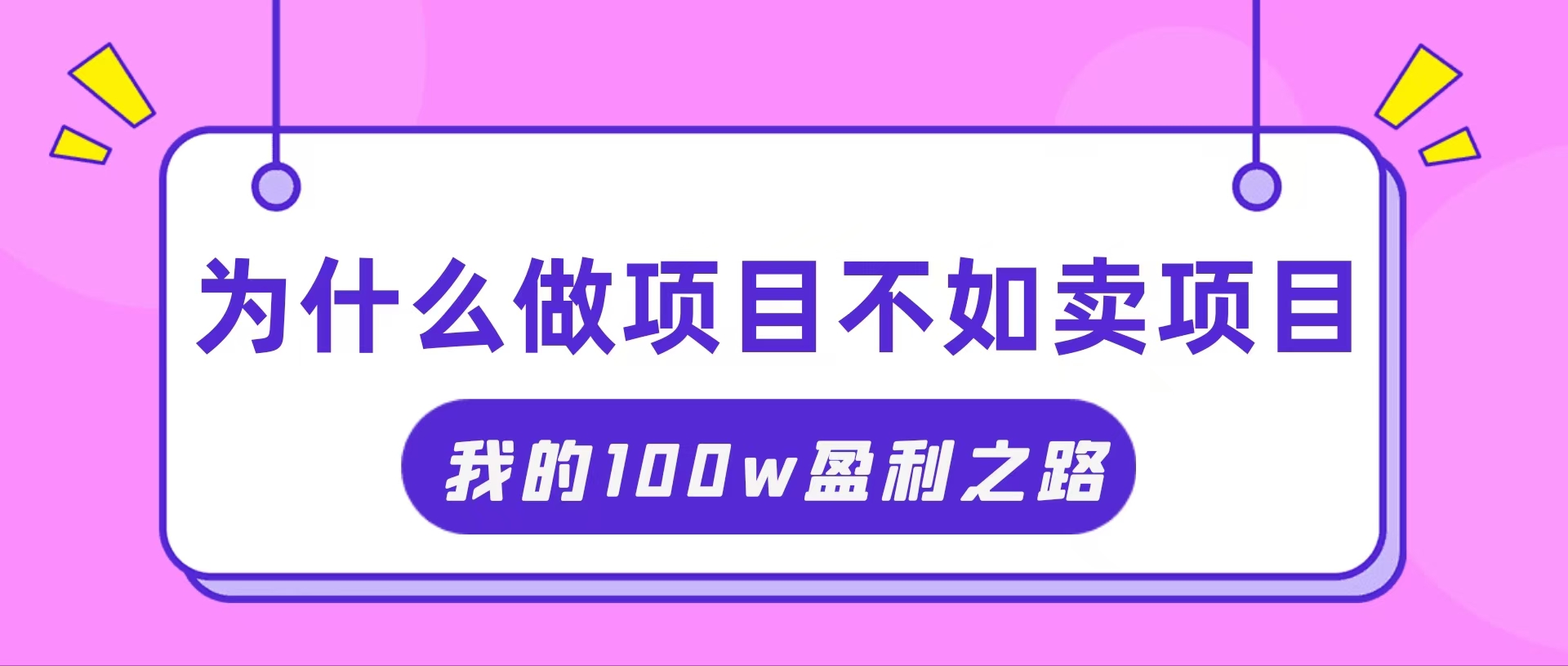 （11893期）抓住互联网创业红利期，我通过卖项目轻松赚取100W+-木子聊项目