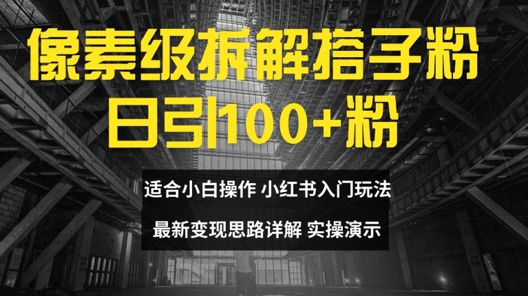 像素级拆解搭子粉,日引100+,小白看完可上手,最新变现思路详解【揭秘】-木子聊项目