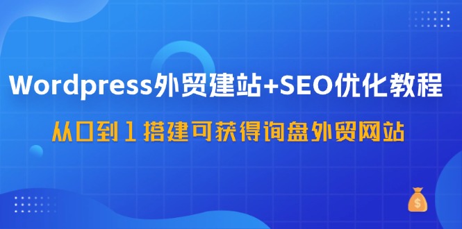 WordPress外贸建站+SEO优化教程，从0到1搭建可获得询盘外贸网站（57节课）-木子聊项目