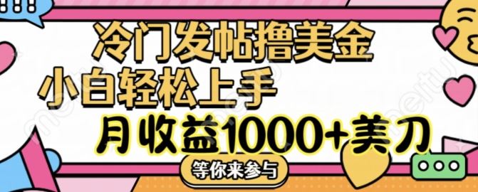 冷门发帖撸美金项目，月收益1000+美金，简单无脑，干就完了【揭秘】-木子聊项目