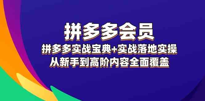 拼多多会员实战宝典+实战落地实操,从新手到高阶内容全面覆盖-木子聊项目