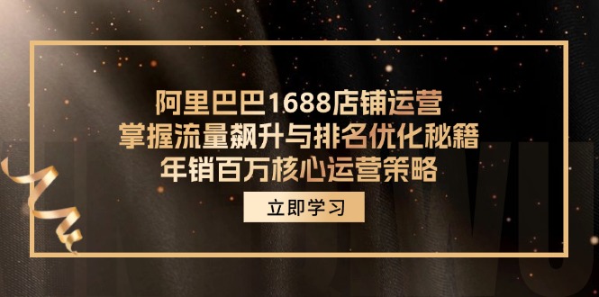 （12184期）阿里巴巴1688店铺运营，掌握流量飙升与排名优化秘籍 年销百万核心运营策略-木子聊项目