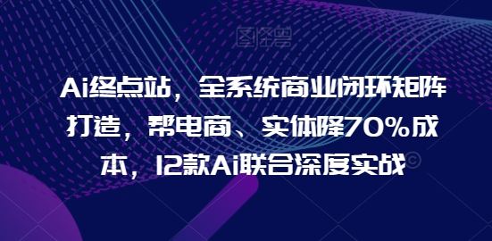 Ai终点站，全系统商业闭环矩阵打造，帮电商、实体降70%成本，12款Ai联合深度实战【0906更新】-木子聊项目