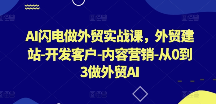 AI闪电做外贸实战课，​外贸建站-开发客户-内容营销-从0到3做外贸AI(更新)-木子聊项目