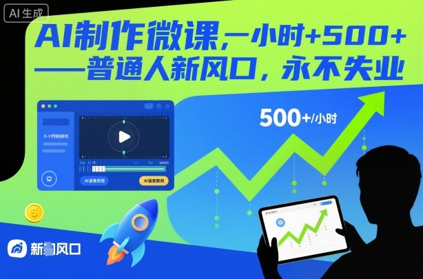 AI制作微课，一小时5张+，普通人新风口，永不失业-木子聊项目