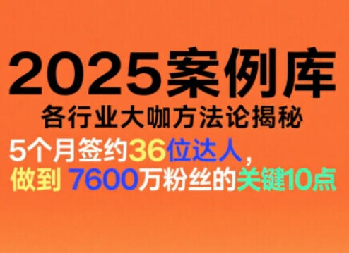2025案例库，收录各行业大咖的方法论，各行业大咖方法论揭秘-木子聊项目