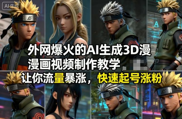 外网爆火的AI生成3D漫画视频制作教学，让你流量暴涨，快速起号涨粉！-木子聊项目