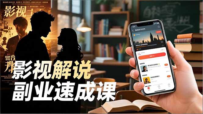 Tk影视解说副业速成课，软件安装、全流程实操、爆款预设，新手两周变现-木子聊项目
