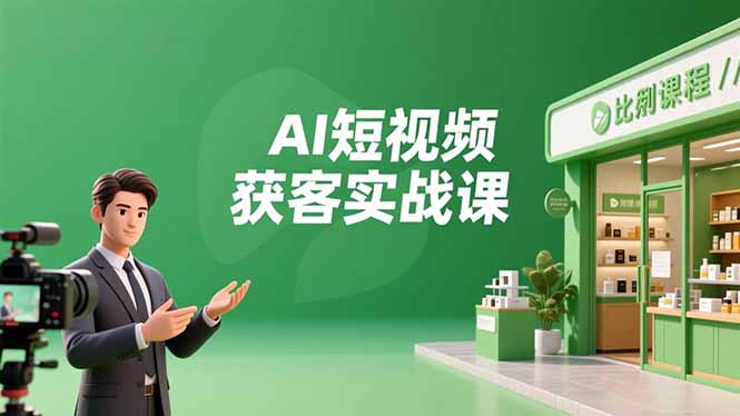 AI短视频获客实战课，数字人创作、实体行业应用、精准引流，30天获取客源月入6万+-木子聊项目