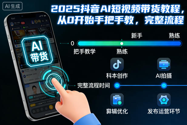 2025抖音AI短视频带货教程，从0开始手把手教，完整流程-木子聊项目