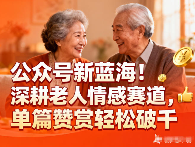 公众号新蓝海！深耕老人情感赛道，单篇赞赏轻松破1k-木子聊项目