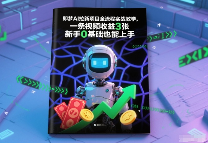 即梦AI拉新项目全流程实战教学，一条视频收益3张，新手0基础也能上手-木子聊项目