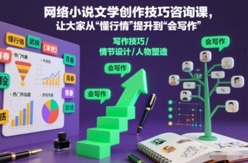 网络小说文学创作技巧咨询课，让大家从“懂行情”提升到”会写作”的高度-木子聊项目