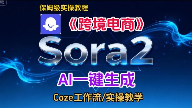 Sora2生成《跨境电商》英文短视频，实操搭建教学课，通俗易懂，包教包会-木子聊项目