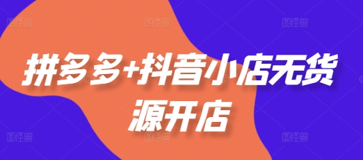 拼多多+抖音小店无货源开店，包括：选品、运营、基础、付费推广、爆款案例等(更新25年12月)-木子聊项目