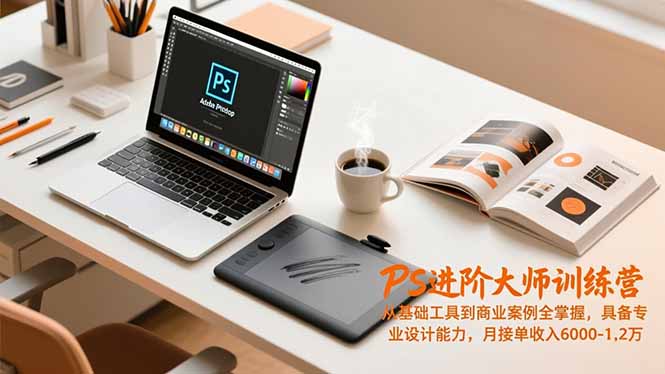 PS进阶大师训练营，从基础工具到商业案例全掌握，具备专业设计能力，月接单收入6000-1.2万-木子聊项目