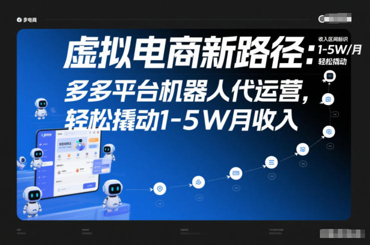 虚拟电商新路径：多多平台机器人代运营，轻松撬动1-5W月收入【揭秘】-木子聊项目