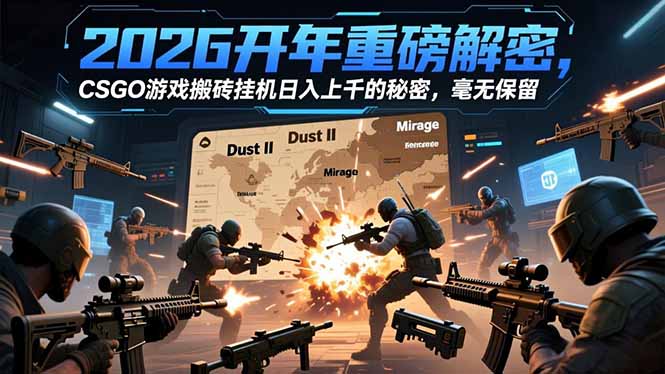 2026开年重磅解密，CSGO游戏搬砖挂机日入上千的秘密，毫无保留-木子聊项目
