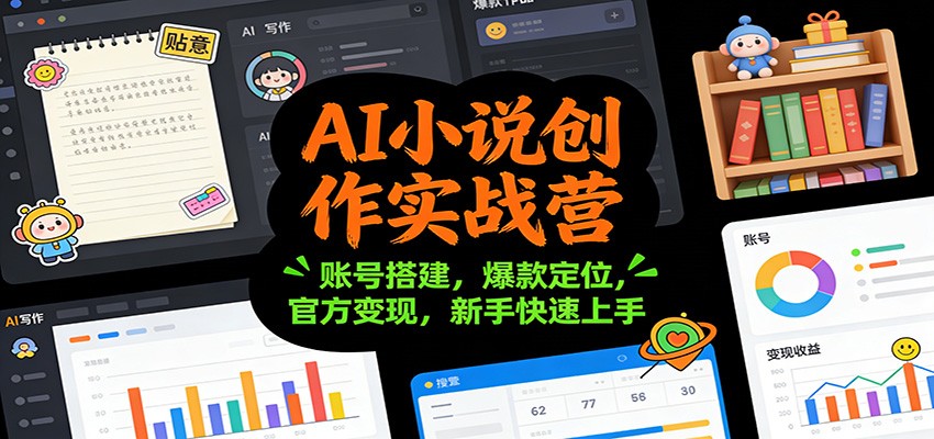 AI小说创作实战营：账号搭建，爆款定位，官方变现，新手快速上手-木子聊项目