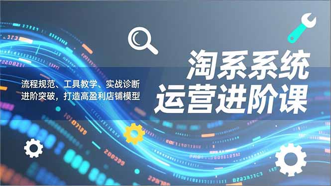 淘系系统运营进阶课2.0，流程规范、工具教学、实战诊断，进阶突破，打造高盈利店铺模型-木子聊项目