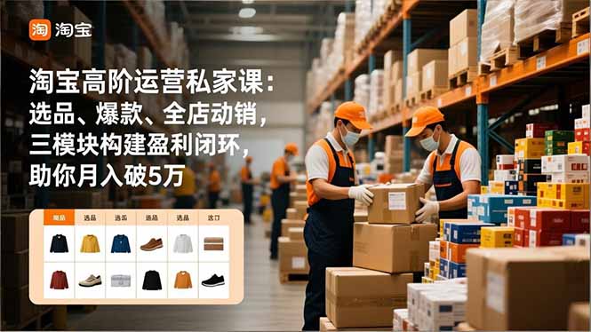 淘宝高阶运营私家课：选品、爆款、全店动销，三模块构建盈利闭环，助你月入破5万(更新12月-木子聊项目