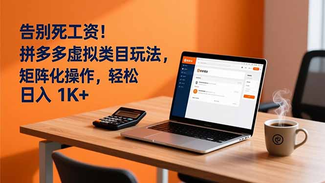 告别死工资！拼多多虚拟类目玩法，矩阵化操作，轻松日入 1K+-木子聊项目