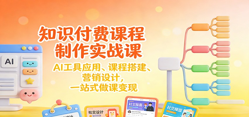 知识付费课程制作实战课：AI工具应用 、课程搭建、营销设计，一站式做课变现-木子聊项目