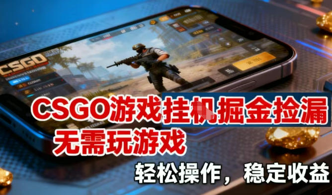CSGO游戏挂G掘金捡漏，不需要玩游戏，操作简单，收益稳定【揭秘】-木子聊项目