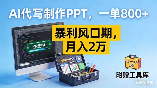 AI代写制作PPT，一单800+， 暴利风口期，月入2万【附工具】-木子聊项目