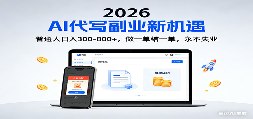 2026 副业首选！AI 代写日入 300-800，普通人0门槛，做一单结一单！-木子聊项目