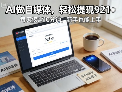 每天花费10分钟，头条号收益921+，用AI做自媒并不难【附视频教程】-木子聊项目
