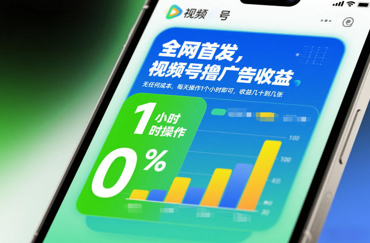 全网首发，视频号撸广告收益，无任何成本，每天操作1个小时即可，收益几十到几张-木子聊项目