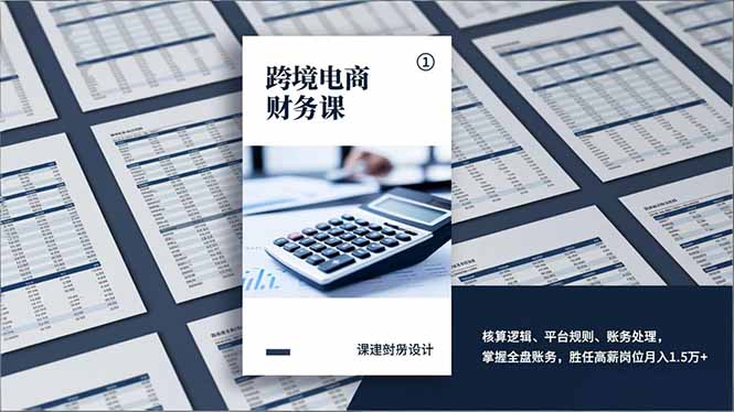 跨境电商财务课，核算逻辑、平台规则、账务处理，掌握全盘账务，胜任高薪岗位月入1.5万+-木子聊项目