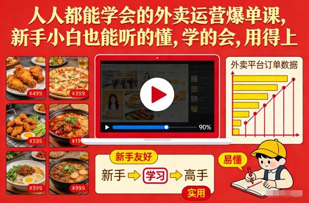 人人都能学会的外卖运营爆单课，新手小白也能听的懂，学的会，用得上-木子聊项目