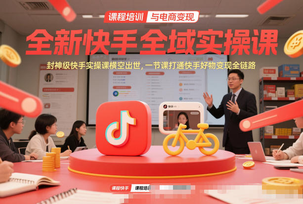 全新快手全域实操课，封神级快手实操课横空出世，一节课打通快手好物变现全链路-木子聊项目