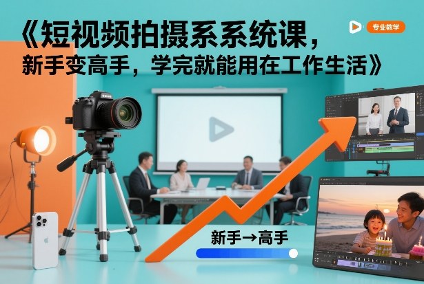 短视频拍摄系统课，新手变高手，学完就能用在工作生活-木子聊项目