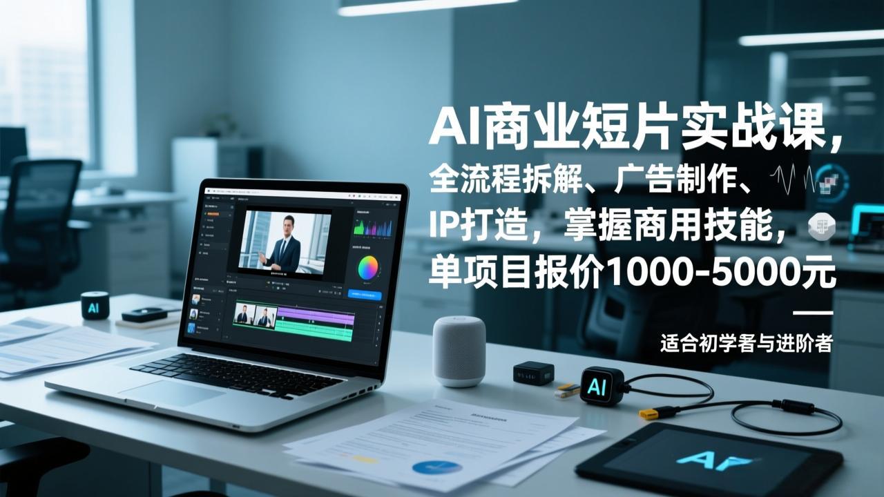 AI商业短片实战课，全流程拆解、广告制作、IP打造，掌握商用技能，单项目报价1000-5000元-木子聊项目