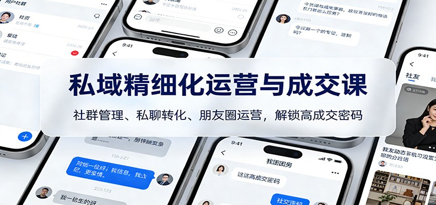 私域精细化运营与成交课：社群管理、私聊转化、朋友圈运营，解锁高成交密码-木子聊项目