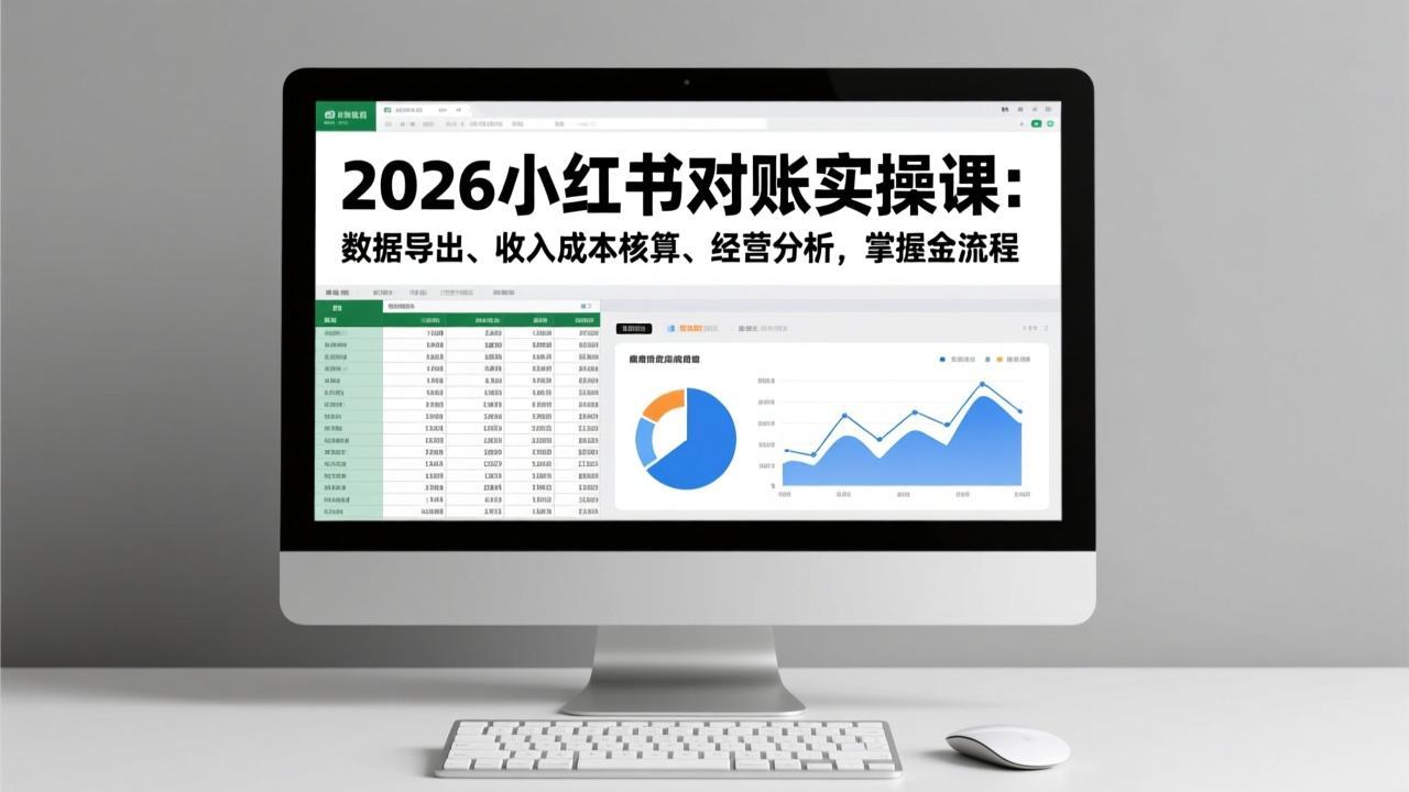 2026小红书对账实操课：数据导出、收入成本核算、经营分析，掌握全流程-木子聊项目