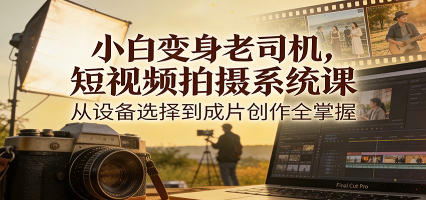 小白变身老司机，短视频拍摄系统课，从设备选择到成片创作全掌握-木子聊项目