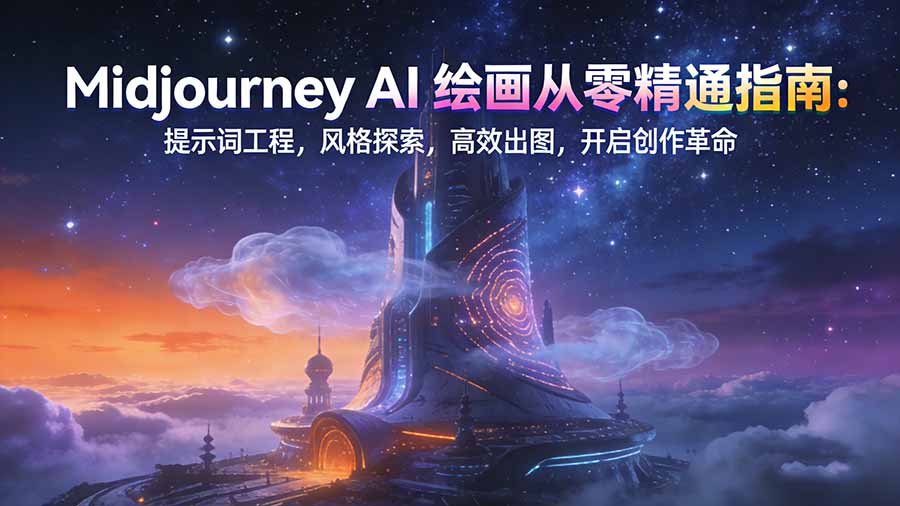 Midjourney AI绘画从零精通指南：提示词工程，风格探索，高效出图，开启创作革命-木子聊项目