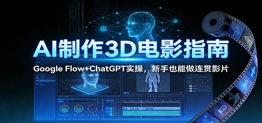 AI制作3D电影指南：Google Flow+ChatGPT实操，新手也能做连贯影片-木子聊项目