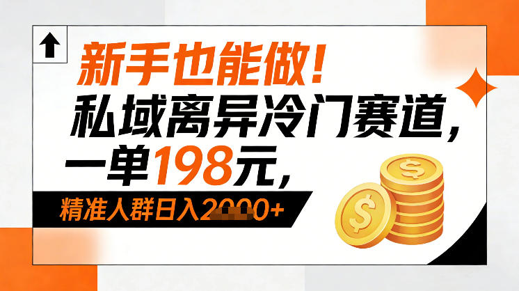 新手也能做！私域离异冷门赛道，一单198，精准人群日入1k+-木子聊项目
