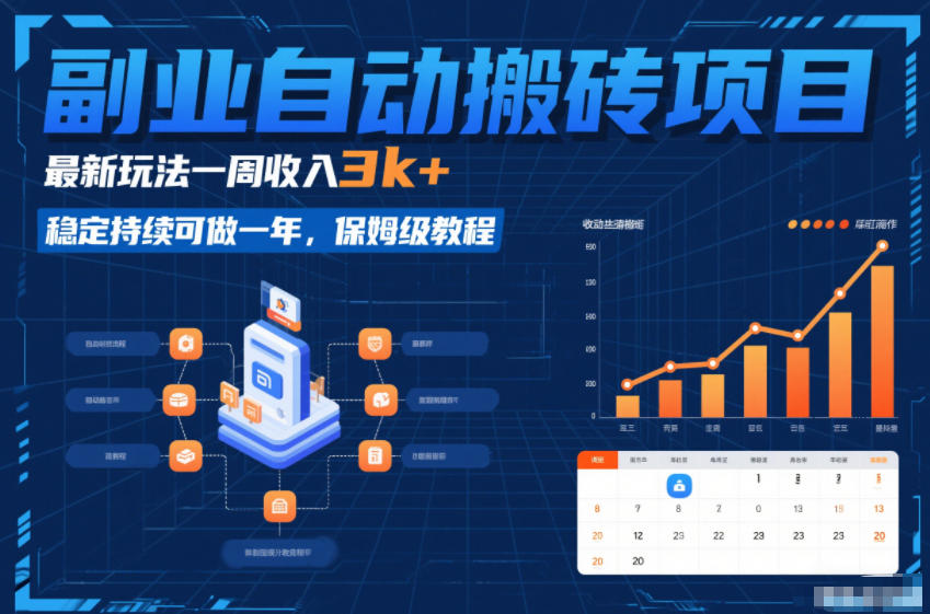 副业自动搬砖项目，最新玩法一周收入3k+，稳定持续可做一年，保姆级教程【揭秘】-木子聊项目